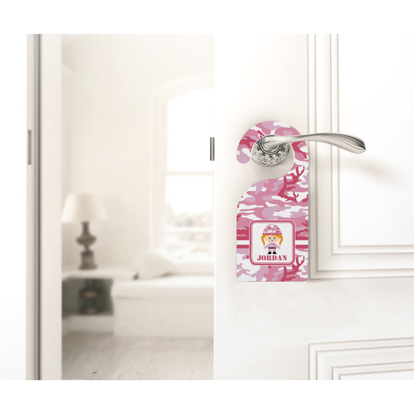 Pink Camo Door Hanger - LIFESTYLE