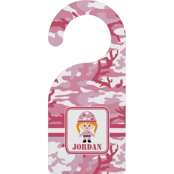 Custom Pink Camo Door Hanger (Personalized)