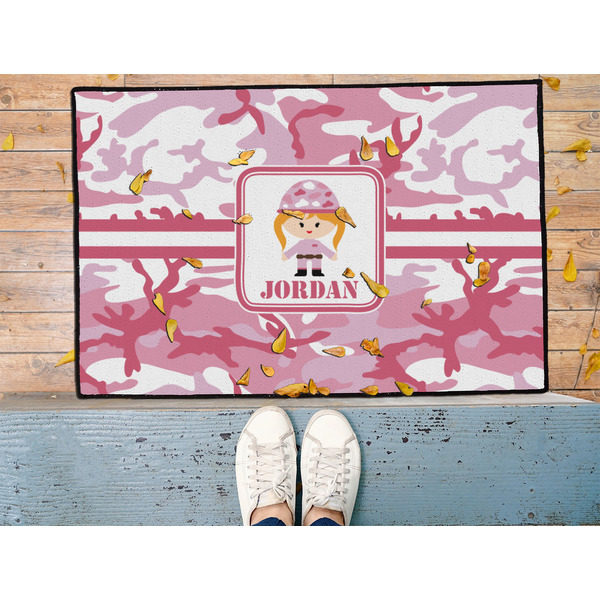 Pink Camo Door Mat - LIFESTYLE (Med)