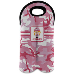 Pink Camo Wine Tote Bag (2 Bottles) (Personalized)
