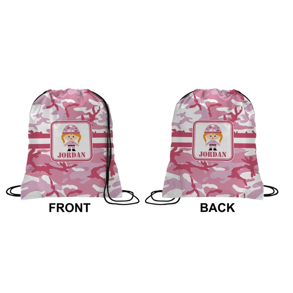 Pink Camo Drawstring Backpack