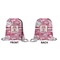 Pink Camo Drawstring Backpack Front & Back Small