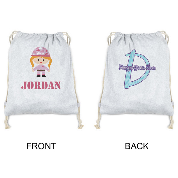 Pink Camo Drawstring Backpacks - Sweatshirt Fleece - Double Sided - APPROVAL