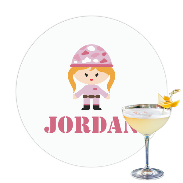 Custom Pink Camo Printed Drink Topper (Personalized)