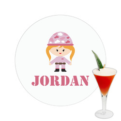 Pink Camo Printed Drink Topper -  2.5" (Personalized)