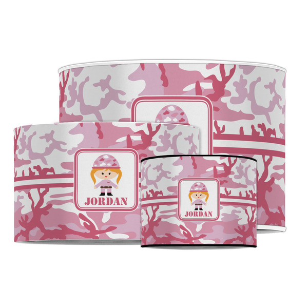 Pink Camo Drum Lampshades - MAIN