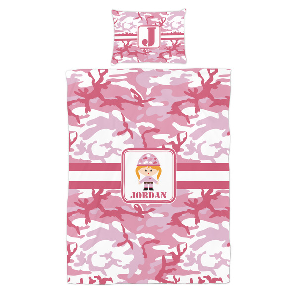 Pink Camo Duvet Cover Set - Twin - Alt Approval