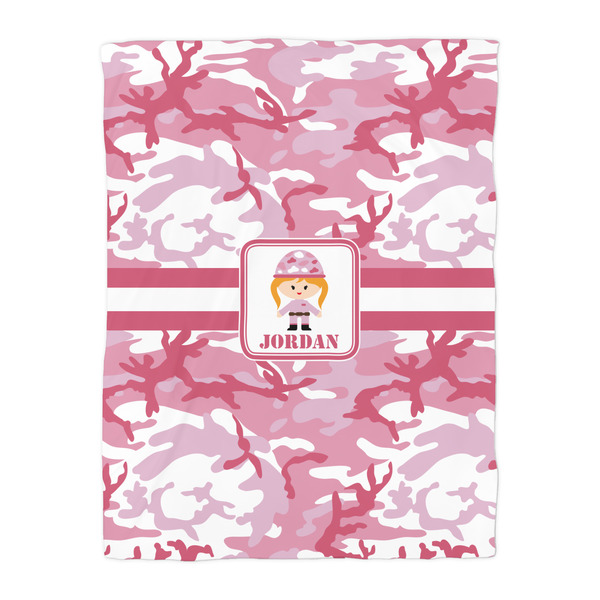 Pink Camo Duvet Cover - Twin - Front