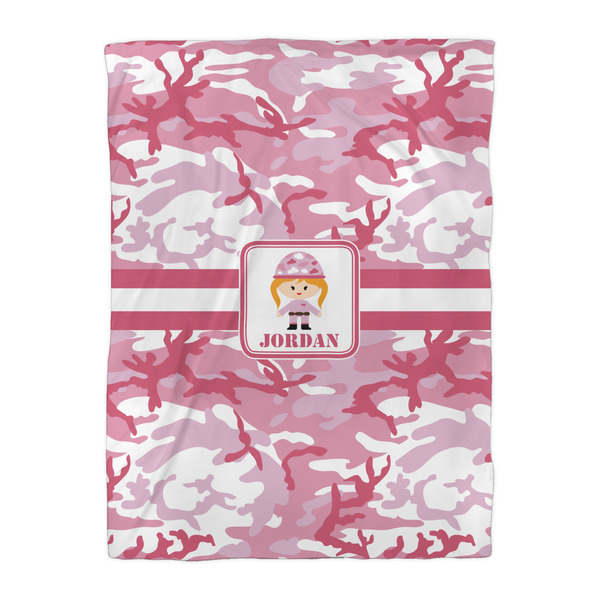 Pink Camo Duvet Cover - Twin XL - Front