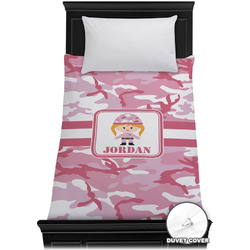 Pink Camo Duvet Cover - Twin XL (Personalized)