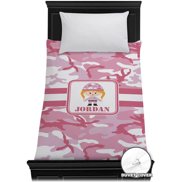 Custom Pink Camo Duvet Cover - Twin XL (Personalized)