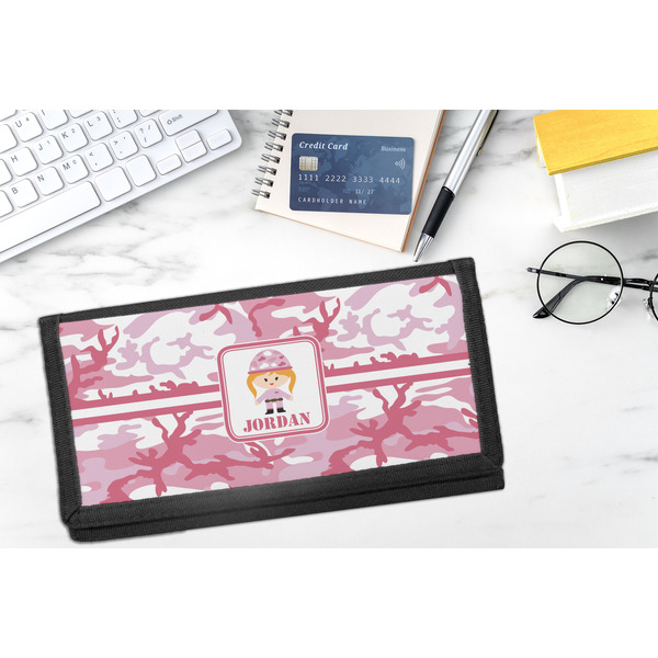 Pink Camo DyeTrans Checkbook Cover - LIFESTYLE