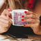 Pink Camo Espresso Cup - 6oz (Double Shot) LIFESTYLE (Woman hands cropped)