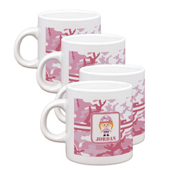 Pink Camo Single Shot Espresso Cups - Set of 4 (Personalized)