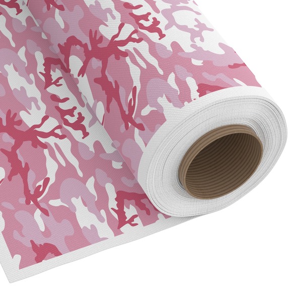 Custom Pink Camo Fabric by the Yard - Copeland Faux Linen