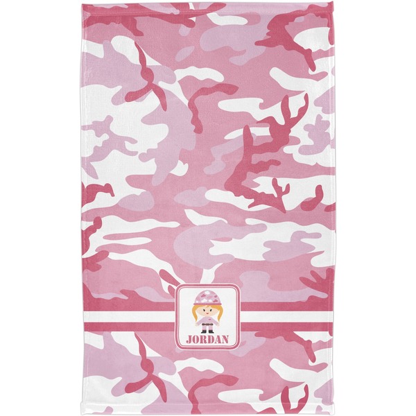 Pink Camo Finger Tip Towel - Full View