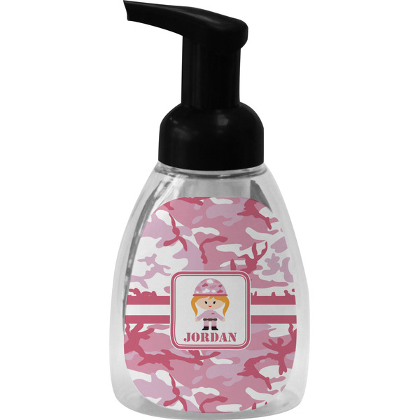 Custom Pink Camo Foam Soap Bottle - Black (Personalized)