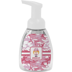 Pink Camo Foam Soap Bottle - White (Personalized)