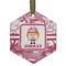 Pink Camo Flat Glass Ornament - Hexagon w/ Name or Text