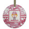 Pink Camo Frosted Glass Ornament - Round