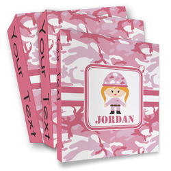 Pink Camo 3 Ring Binder - Full Wrap (Personalized)