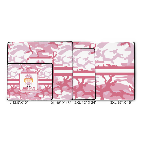 Pink Camo Gaming Mats - SIZE CHART