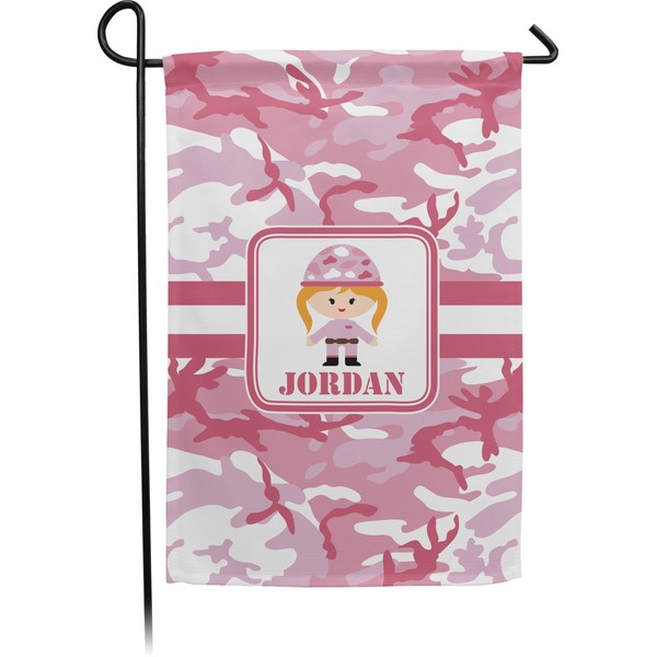 Custom Pink Camo Small Garden Flag - Double Sided w/ Name or Text