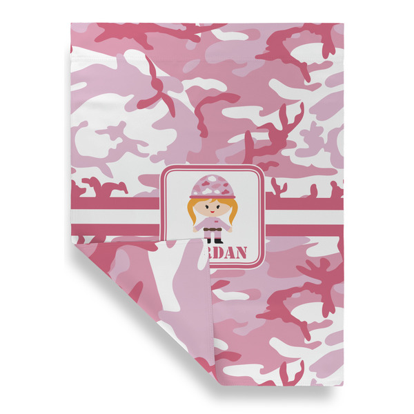 Pink Camo Garden Flags - Large - Double Sided - FRONT FOLDED