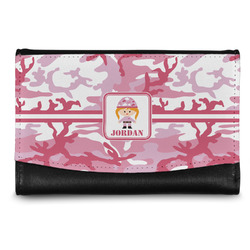 Pink Camo Genuine Leather Women's Wallet - Small (Personalized)