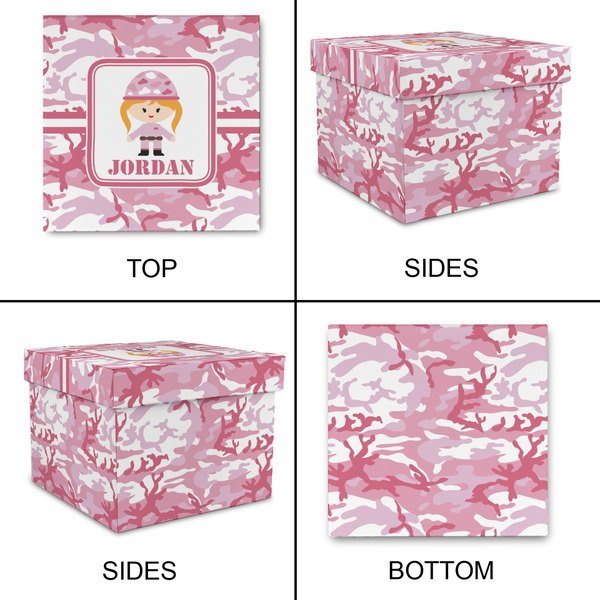 Pink Camo Gift Boxes with Lid - Canvas Wrapped - Large - Approval