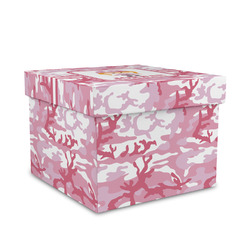 Pink Camo Gift Box with Lid - Canvas Wrapped - Medium (Personalized)