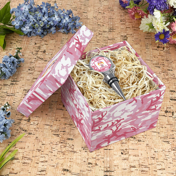 Pink Camo Gift Boxes with Lid - Canvas Wrapped - Medium - In Context