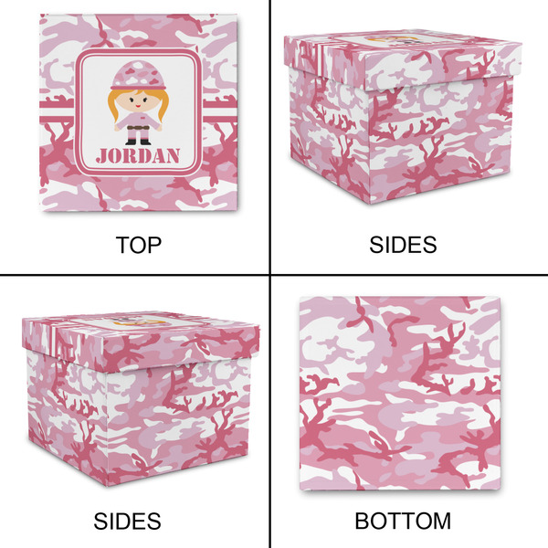 Pink Camo Gift Boxes with Lid - Canvas Wrapped - Small - Approval