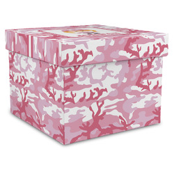 Pink Camo Gift Box with Lid - Canvas Wrapped - XX-Large (Personalized)