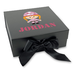 Pink Camo Gift Box with Magnetic Lid - Black (Personalized)