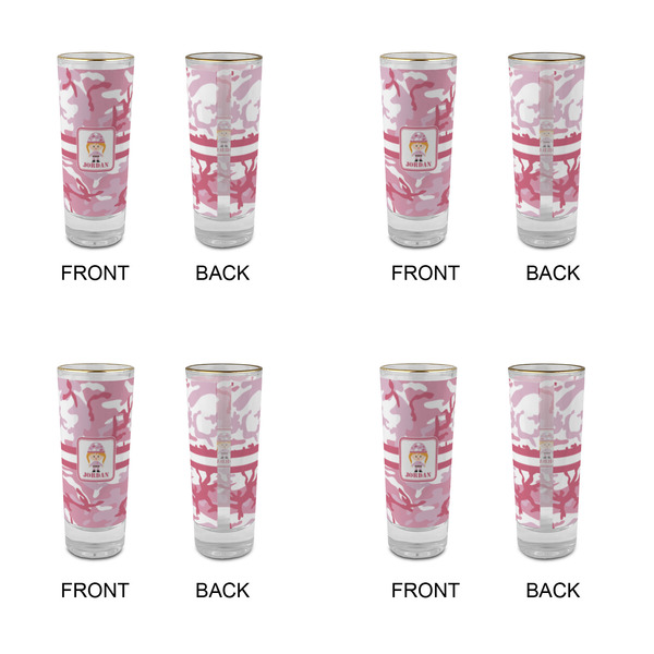 Pink Camo Glass Shot Glass - 2 oz - Set of 4 - APPROVAL
