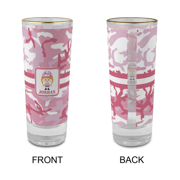 Pink Camo Glass Shot Glass - 2 oz - Single - APPROVAL