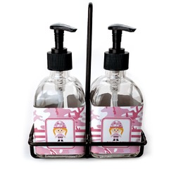 Pink Camo Glass Soap & Lotion Bottles (Personalized)