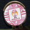 Pink Camo Golf Ball Marker Hat Clip - Gold - Close Up