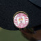 Pink Camo Golf Ball Marker Hat Clip - Gold - On Hat