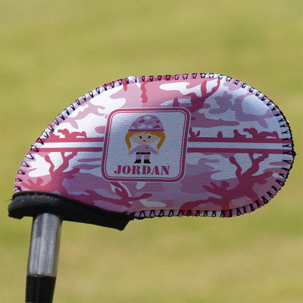 Custom Pink Camo Golf Club Iron Cover (Personalized)