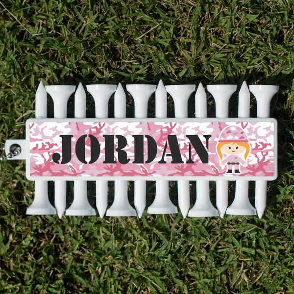 Custom Pink Camo Golf Tees & Ball Markers Set (Personalized)