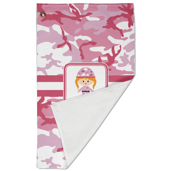Pink Camo Golf Towel - Folded (Large)