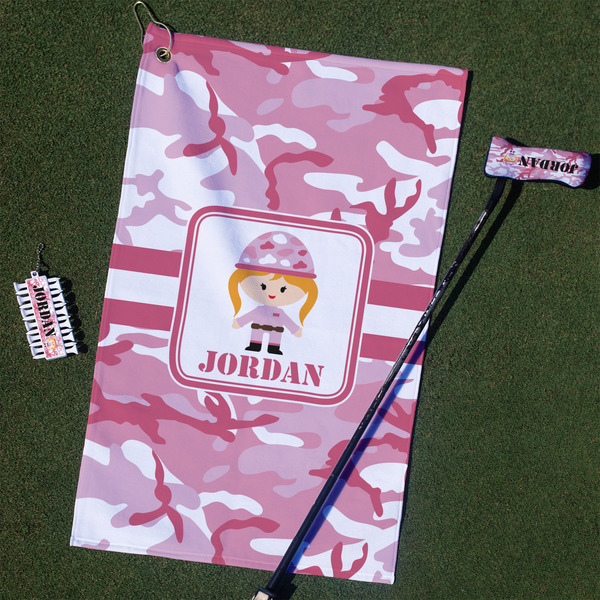 Custom Pink Camo Golf Towel Gift Set (Personalized)