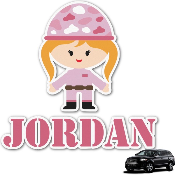 Custom Pink Camo Graphic Car Decal (Personalized)