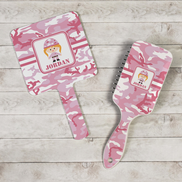 Pink Camo Hand Mirrors - In Context