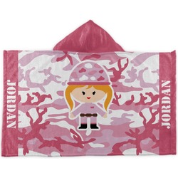 Pink Camo Kids Hooded Towel (Personalized)