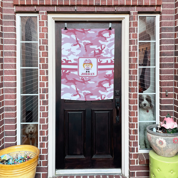 Pink Camo House Flags - Double Sided - (Over the door) LIFESTYLE