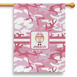 Pink Camo 28" House Flag - Double Sided (Personalized)