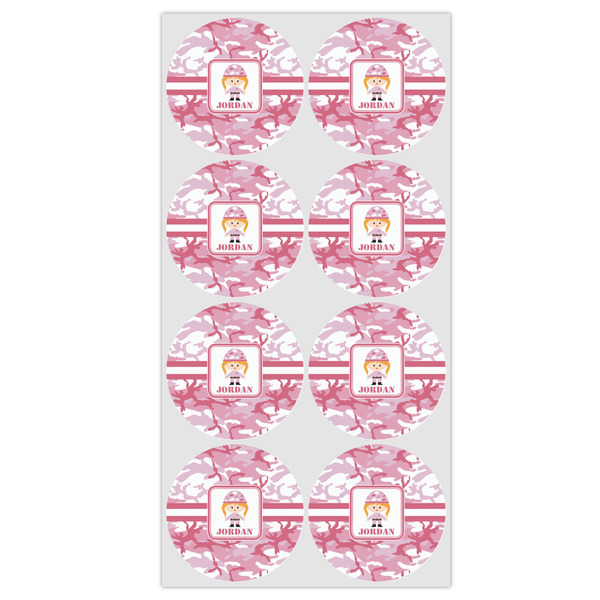 Pink Camo Icing Circle - Medium - Set of 8